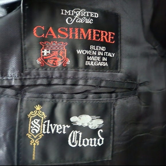 Silver Cloud Charcoal Wool and Cashmere Overcoat 42 - Picture 3 of 5